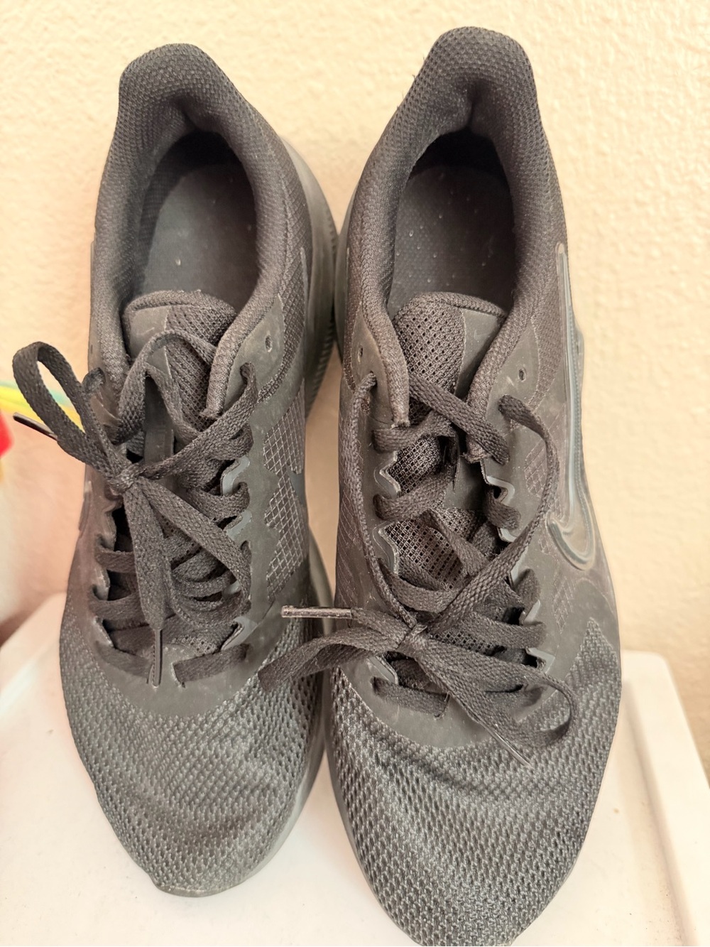 Nike Black Athletic Sneakers with Label Detail